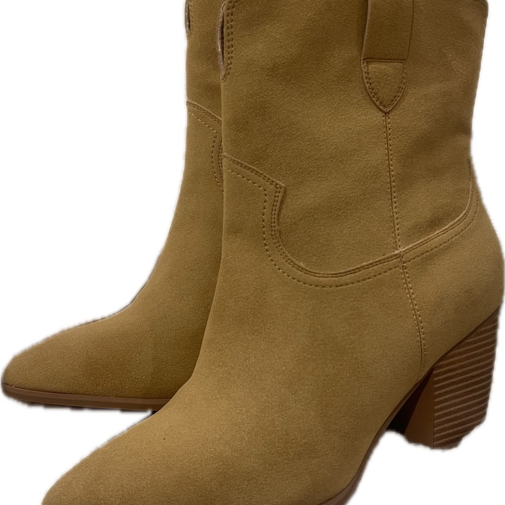 MIA Tan Heeled Boots - Picture 2 of 6